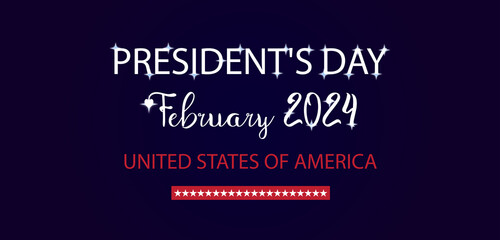 President Day USA Text Design illustration