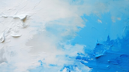 abstract blue and white oil paint on canvas texture background with copy space