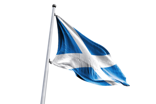 Scottish flag on transparent background. Scotland flag