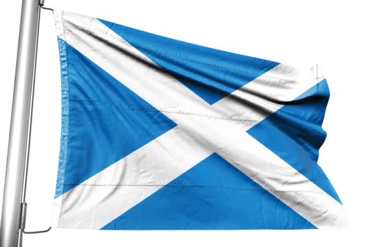 Scottish flag on transparent background. Scotland flag