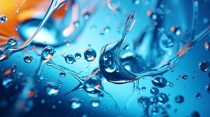 Naklejka na ściany i meble Spectacular abstract drops of water on glass