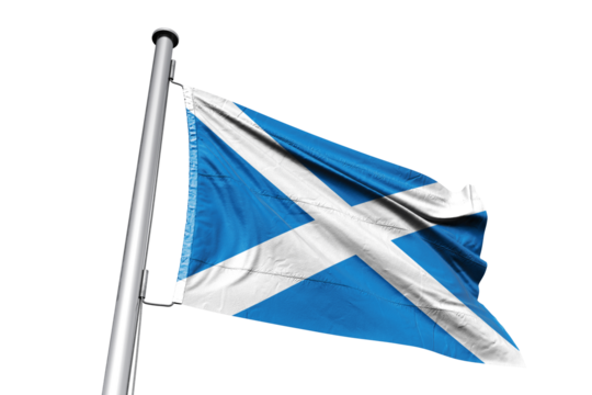 Scottish flag on transparent background. Scotland flag