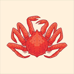 Alaskan king crab mascot character cartoon vector illustration