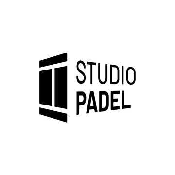 This padel studio logo depicts a padel court