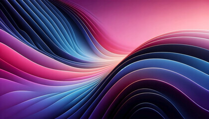 Beautiful abstract colorful minimalistic geometric background for design with smooth waves and color transitions from purple to pink 