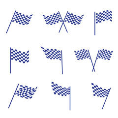 racing flags set. isolated championship flags. checkered simple flags. sport racing flags. Vector illustration