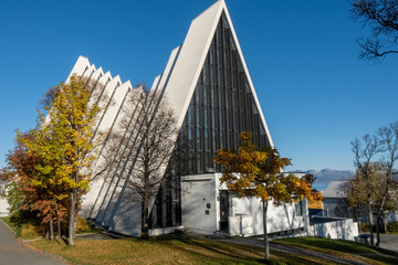 The Arctic Cathedral in Tromsø in autumn, fall season, Finnmark, Norway