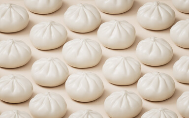 Chinese food steamed stuffed bun baozi, 3d rendering.