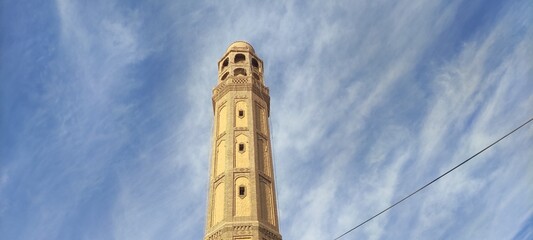 Minaret of the mosque in Tawzar Tunisia