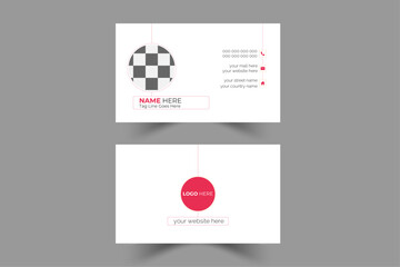 Clean Modern Corporate  Creative  Minimalistic Business Card  with Simple  Design Template 