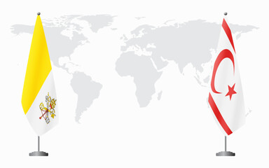 Obraz premium Vatican and Turkish Republic of Northern Cyprus flags for