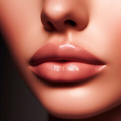 Beautiful woman lips closeup. Perfect makeup. Beauty fashion.