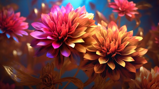 hermosas flores color marron digital art work Ai Generative
