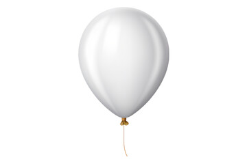 white balloon isolated on transparent background