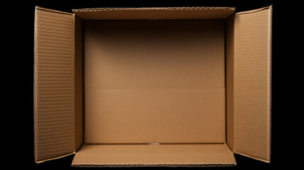 open cardboard box isolated, mockup