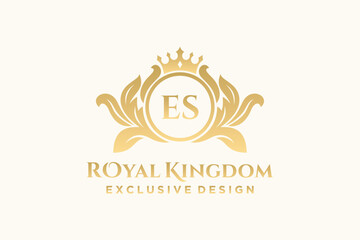 Letter ES template logo Luxury. Monogram alphabet . Beautiful royal initials letter.	