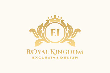 Letter EI template logo Luxury. Monogram alphabet . Beautiful royal initials letter.	