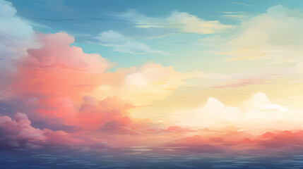 Naklejka premium sunset sky with clouds