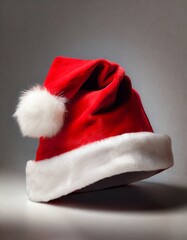 santas red hat on a grey background