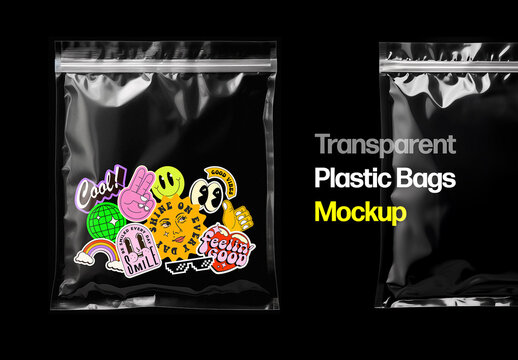 Transparent Plastic Bags Mockup With Generative AI
