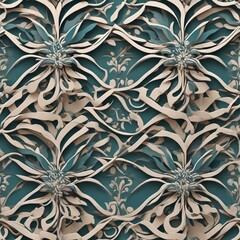 seamless pattern with flowers benerated Ai