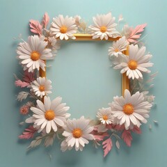 frame of flowers generated Ai