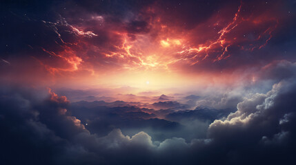 Fototapeta premium sunset in the sky