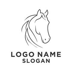 Elegant black horse vector logo