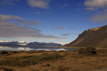 View on a iceberg on the Diamond Beach located south of the Vatnajökull glacier between the Vatnajökull National Park and the town of Höfn