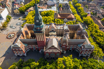 Art Nouveau City Hall, Subotica, Vojvodina, Serbia. High quality 4k footage