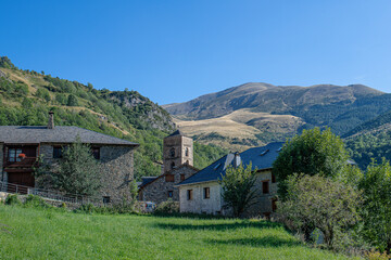 Fototapeta na wymiar View of the village of Durro in the Boi Valley Lleida Catalonia Spain