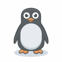 penguin cartoon illustration isolated on white background.