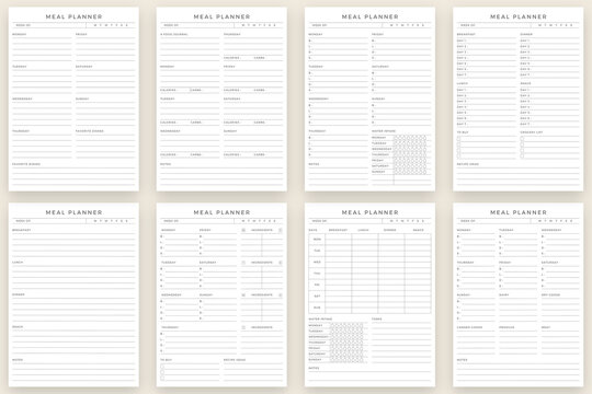 Minimalist Meal Planner printable template