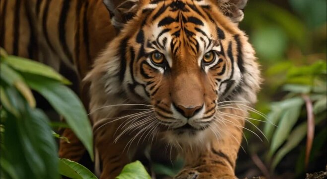 a tiger in the forest footage