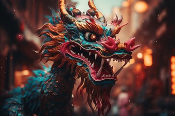 Dragon Parade with majestic dragon, Chinese New Year