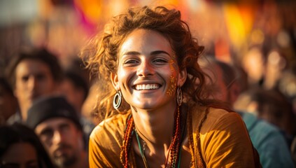 Obraz premium Hues of Happiness: Smiling Women in Pride Atmosphere