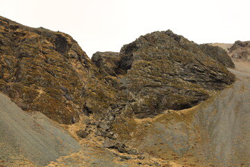 View on a mountain in the south of Iceland, in the Austurland region