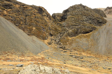 View on a mountain in the south of Iceland, in the Austurland region