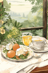 breakfast in the garden, Generative AI
