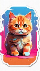 colorful cute cat illustration