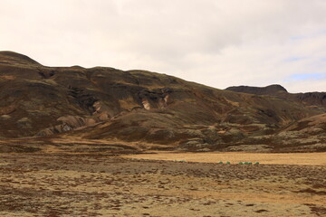 View on a mountain in the south of Iceland, in the Austurland region