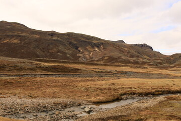 View on a mountain in the south of Iceland, in the Austurland region