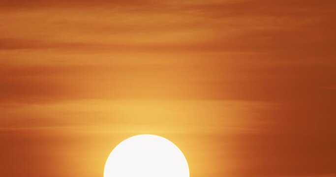 The sun Timelapse in sunrise close-up big sun. 4KDCI ProRes422