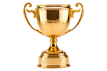 gold trophy cup on transparent background