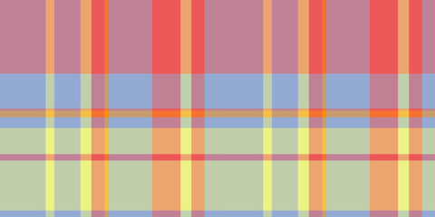 Invite check background vector, japanese textile tartan texture. Tweed seamless plaid fabric pattern in red and orange colors.