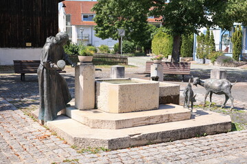 Brunnen in der Altstadt von Aach in Baden-Württemberg	