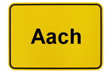 Illustration eines Ortsschildes der Stadt Aach in Baden-Württemberg