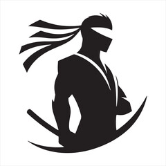 Midnight Dance: Ninja Silhouette, Dynamic Poses in Shadows Crafted with Martial Arts Essence
