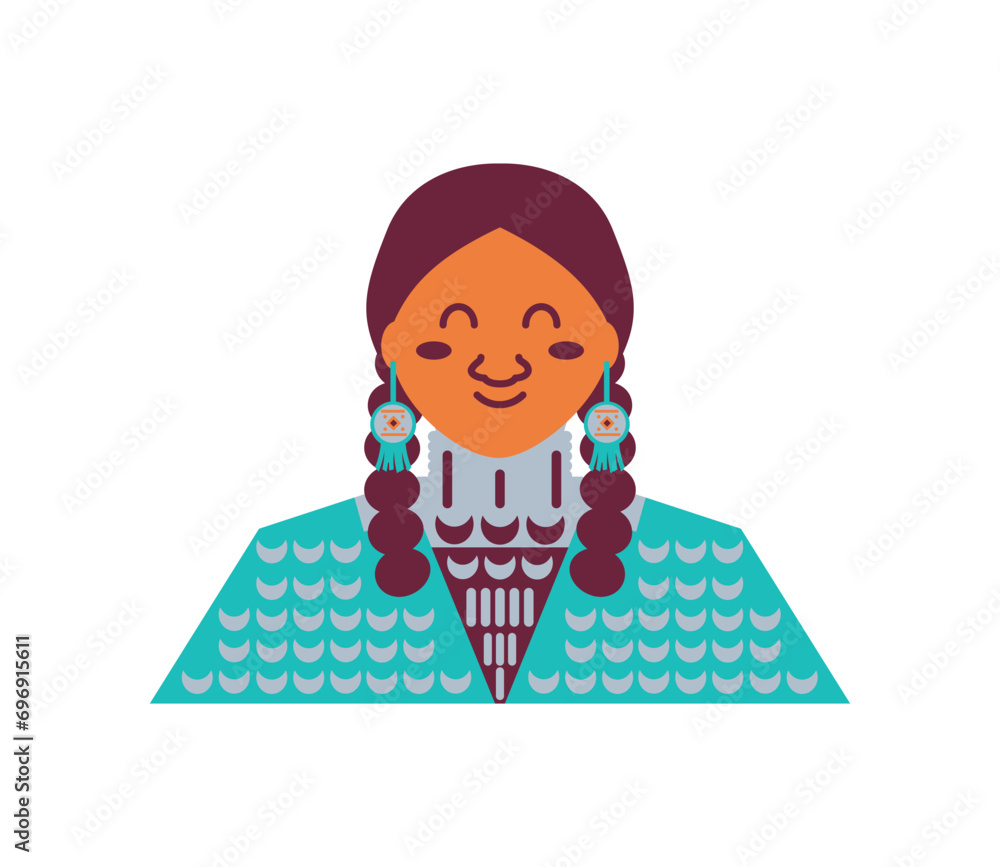 Sticker native american woman