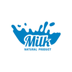 Fresh milk logo concept. Milk logo isolated vector emblem